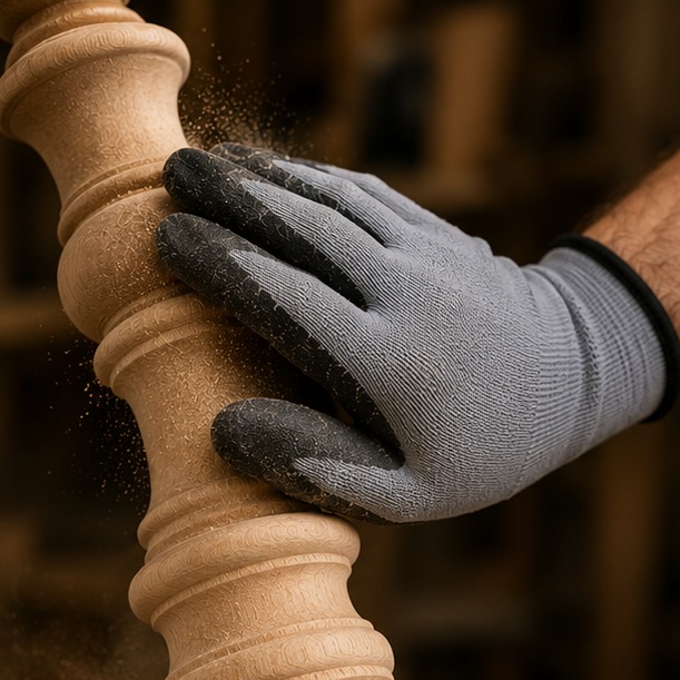 Sanding a turned spindle